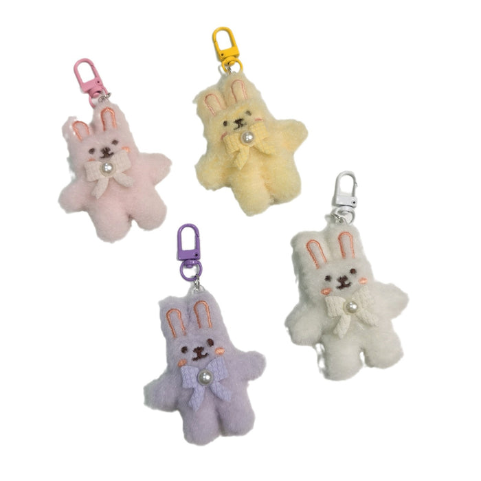 Wholesale Cartoon Plush Bunny Door Buckle Key Chain Cute Rabbit Backpack School Bag Student Gift Pendant