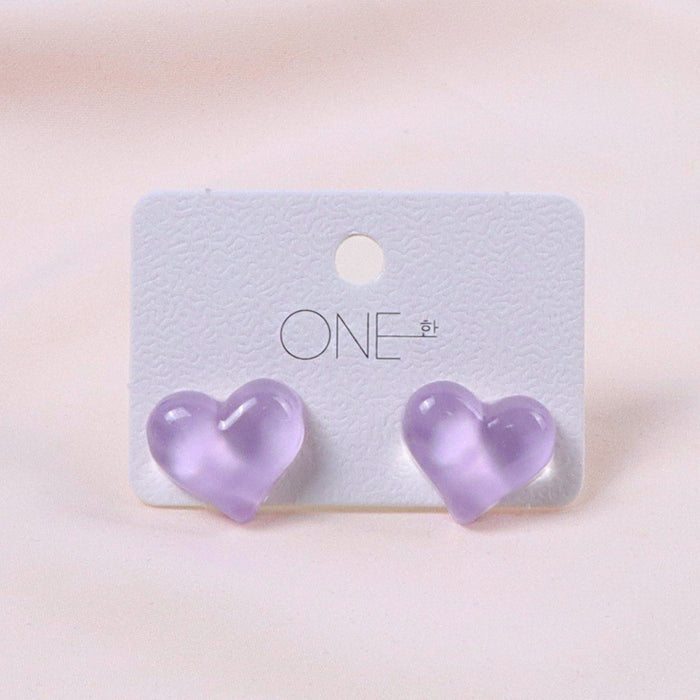 Wholesale Cute peach heart chubby and colorful earrings, simple and versatile, niche design, high-end wholesale