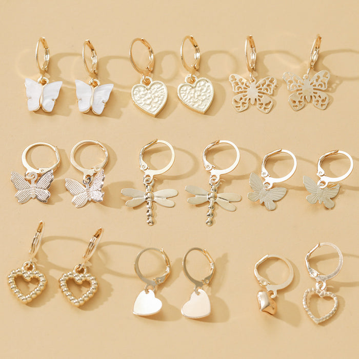 Wholesale Alloy Butterfly Love Earrings JDC-ES-HaoZ006