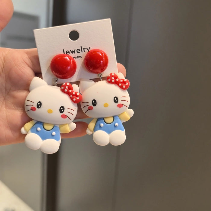 Wholesale Original new silver needle cat cute and sweet cat earrings ear clip