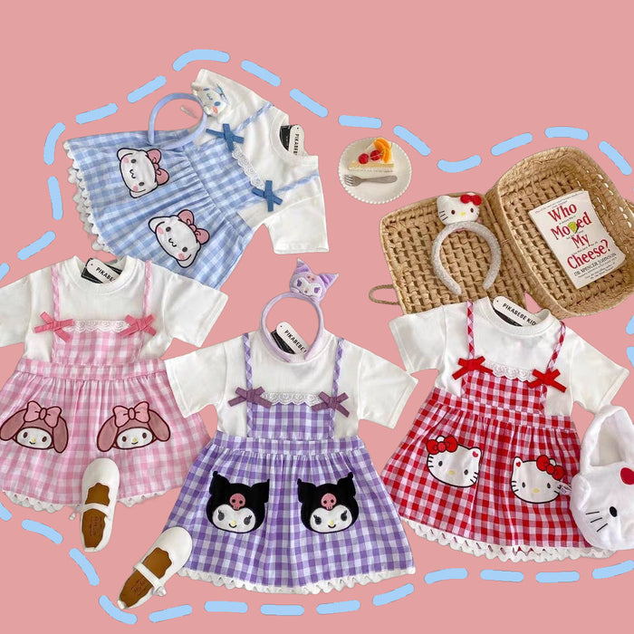 Wholesale Girls Dress Summer Baby Casual Cartoon Plaid JDC-CTS-xiaoHZ006