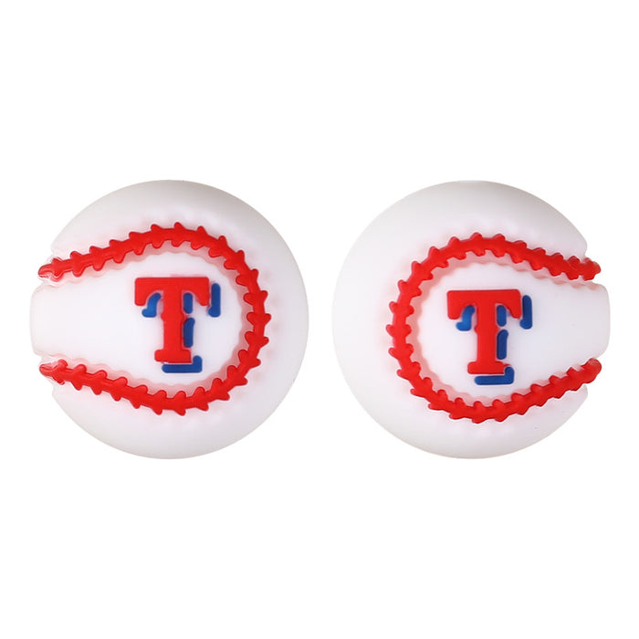 Wholesale 20pcs Baseball Team Silicone Beads DIY Bead Pen Children Boy Jewelry Football Silicone Bead Accessories