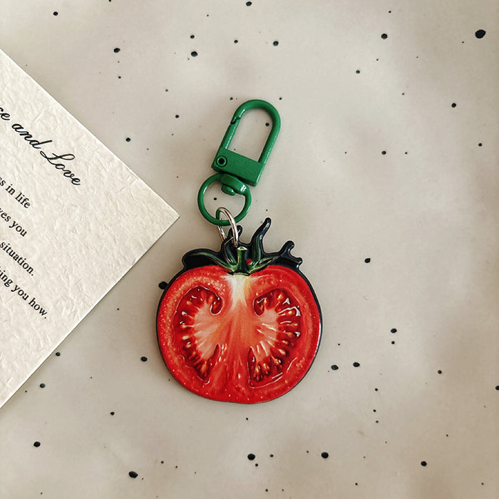 Wholesale Acrylic Fruit Slice Keychain Decorative Pendant Fashion Accessory For Girls Gift