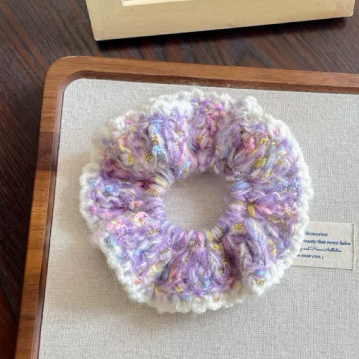 Wholesale Knitted Wool Large Bowel Ring Women's Hair Ring Simple Hair Accessories