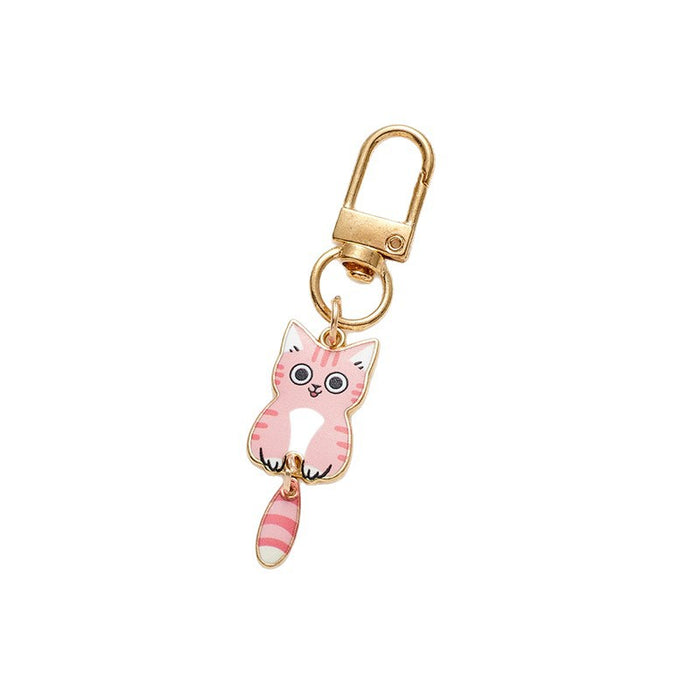 Wholesale Cute Alloy Cat Pendant Mini Car Keychain Zipper Decoration Pendant