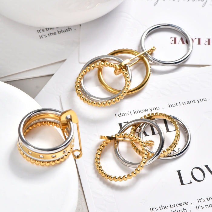 Wholesale  Multi-Layered Stacked Rings,  Titanium Steel Non-Fading Rings