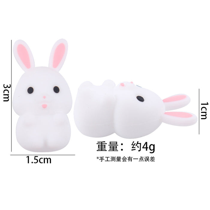 Wholesale Cartoon 3D Little White Rabbit Silicone Focal Beads JDC-BDS-GuangTian009