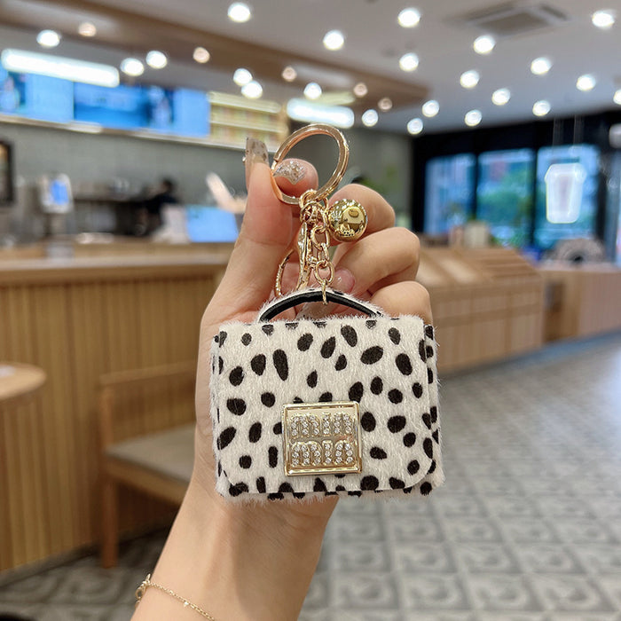 Wholesale Creative Leopard Print Mini Coin Purse Keychain Small Square Bag Car Key Chain Bag Pendant Decoration