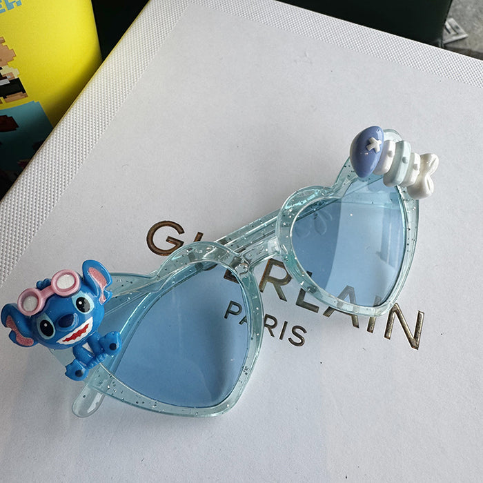 Wholesale Cute Cartoon Puppy Sunglasses Girls UV Protection Cute Super Cute Baby Glasses Little Girl Soft Leg Silicone