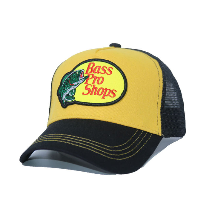 Wholesale Bass fish embroidery baseball cap summer breathable men's and women's sunshade cap patch sun hat