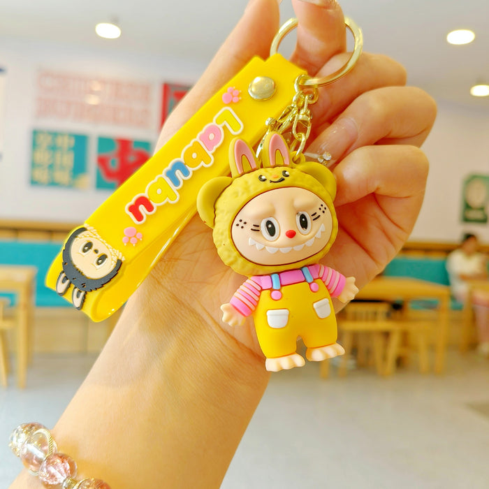 Wholesale New cross-dressing  cartoon keychain cute couple schoolbag pendant car keychain claw machine small gift