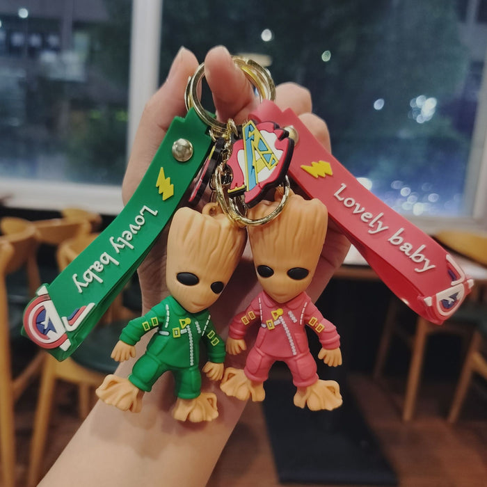 Wholesale Cartoon Doll Galaxy guard keychain tree man Grut three-dimensional schoolbag