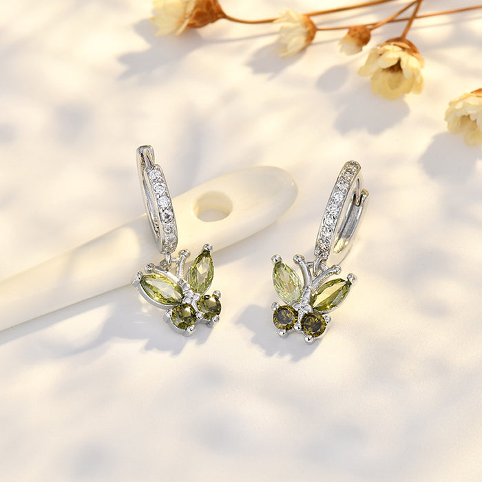 Wholesale Butterfly sterling silver needle earrings with fashionable and simple style, ear buckles, and headwear accessories