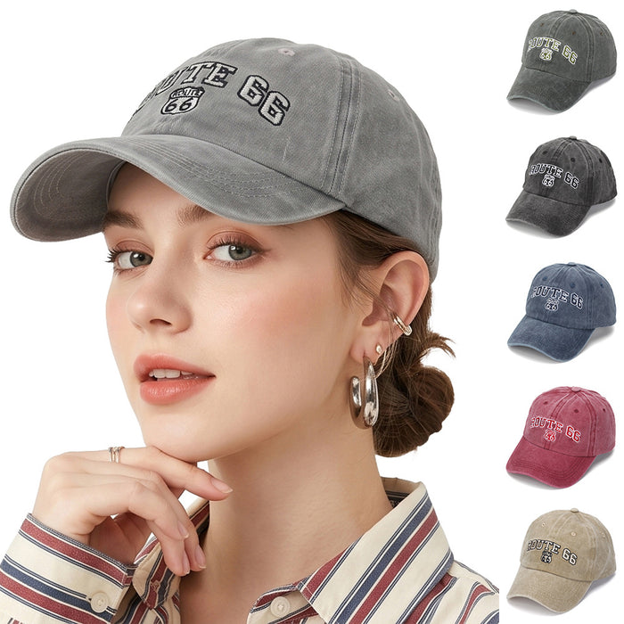 Wholesale Vintage Washed Baseball Cap with English Letter Embroidery - Casual Sun Hat for Outdoor Daily Wear