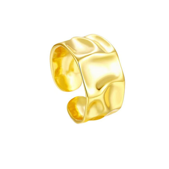 Wholesale Irregular ring with simple circular design and wide open mouth ring