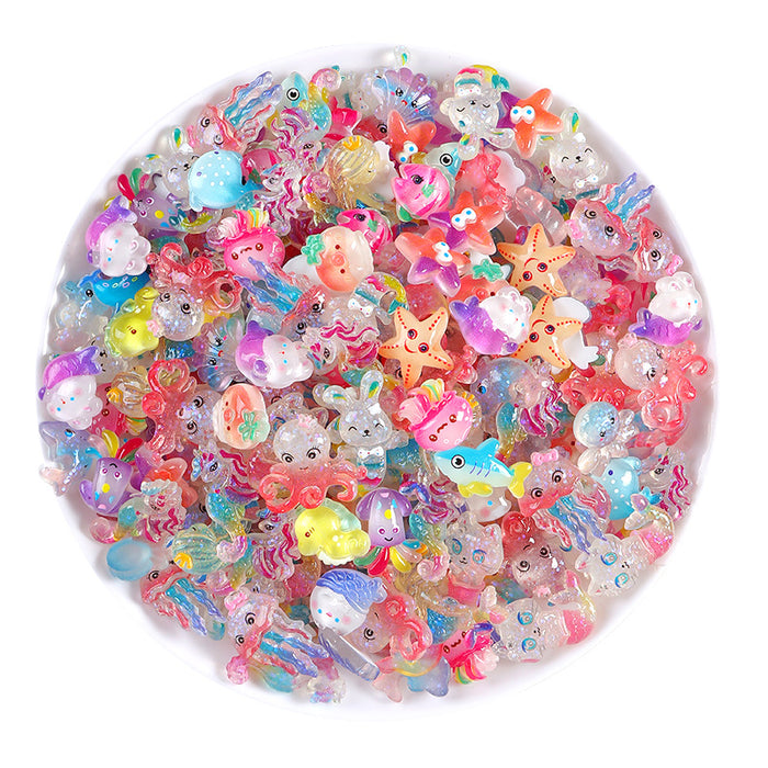 Wholesale Transparent luminous resin accessories DIY cream glue phone case hole shoe buckle hair clip patch