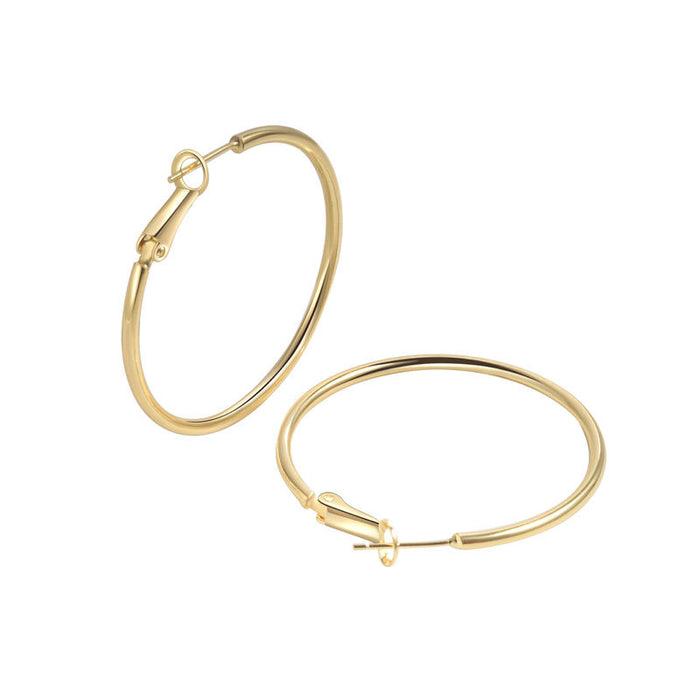 Wholesale Simple Metal Hoop Copper Earrings JDC-ES-MeiY002