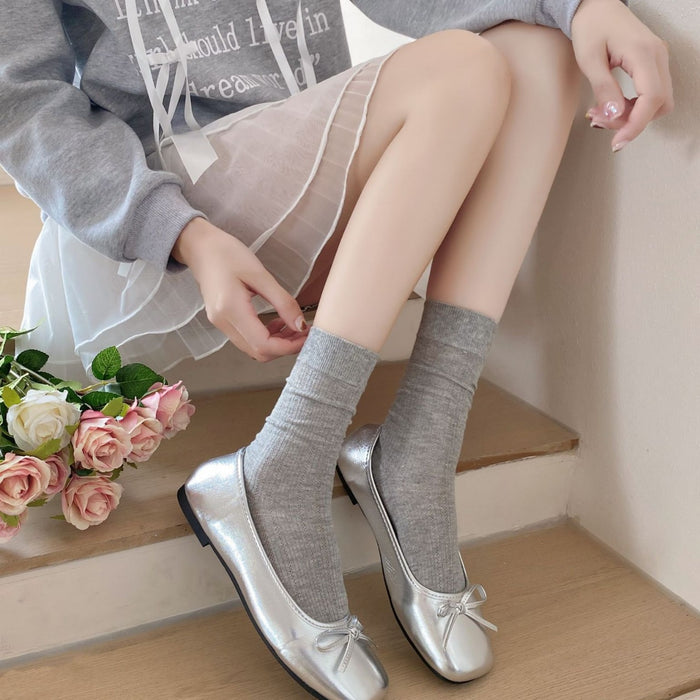 Wholesale Socks, thin, pure cotton, mid tube socks, mesh breathable, boneless stacking socks