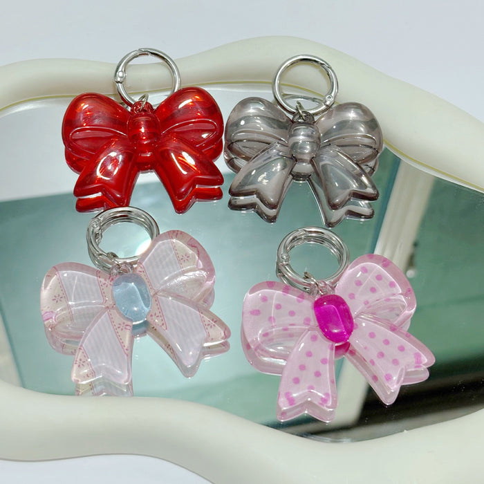 Wholesale Bow Keychain Pendant Cute Girl Heart Bag Pendant Couple Keychain Trend