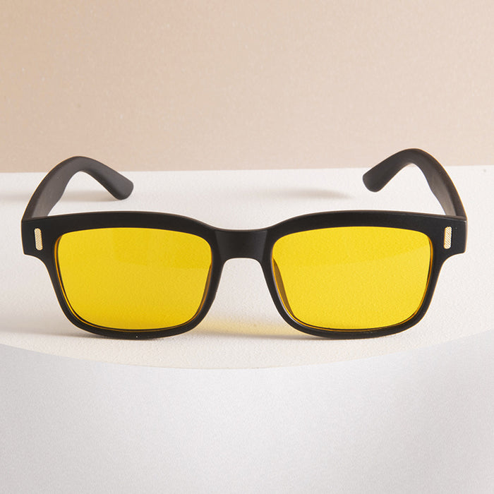 Wholesale Small square box rice nail style personalized sunglasses, UV resistant sunshade glasses, internet famous night vision yellow glasses