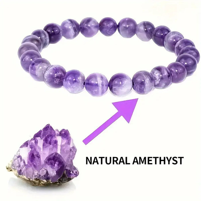 Wholesale Natural Amethyst Handmade Elastic Bracelet