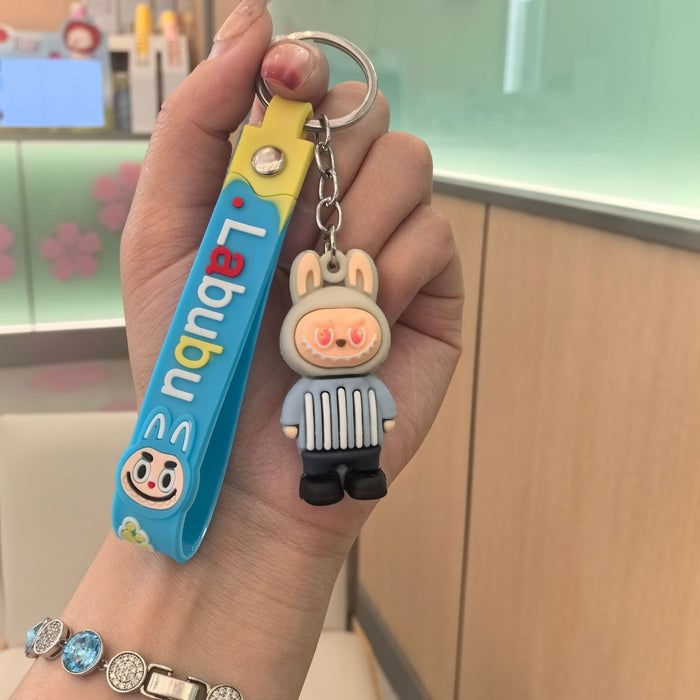 Wholesale Cartoon soft rubber cap little sheep keychain pendant blind box trendy cool series ground push gift ornaments