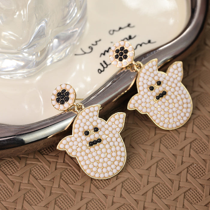 Wholesale Ghost Pendant Alloy Earrings JDC-ES-Rulong004