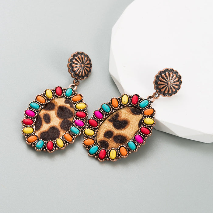 Wholesale Creative and exaggerated leather print earrings