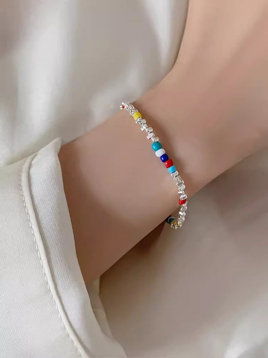 Wholesale Colorful bead necklace, layered collarbone chain, light luxury, niche, high-end accessories