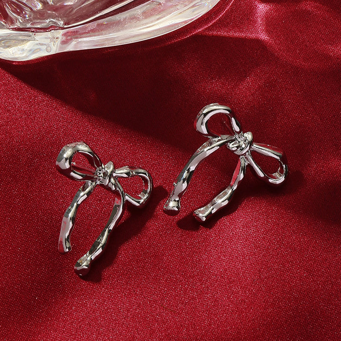Wholesale Butterfly knot earrings, simple and fashionable, smooth and elegant earrings