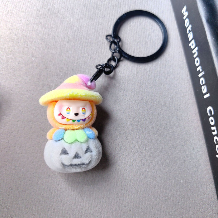 Wholesale Pumpkin  Flocking Punch Cute Phone Charm Bag Accessory