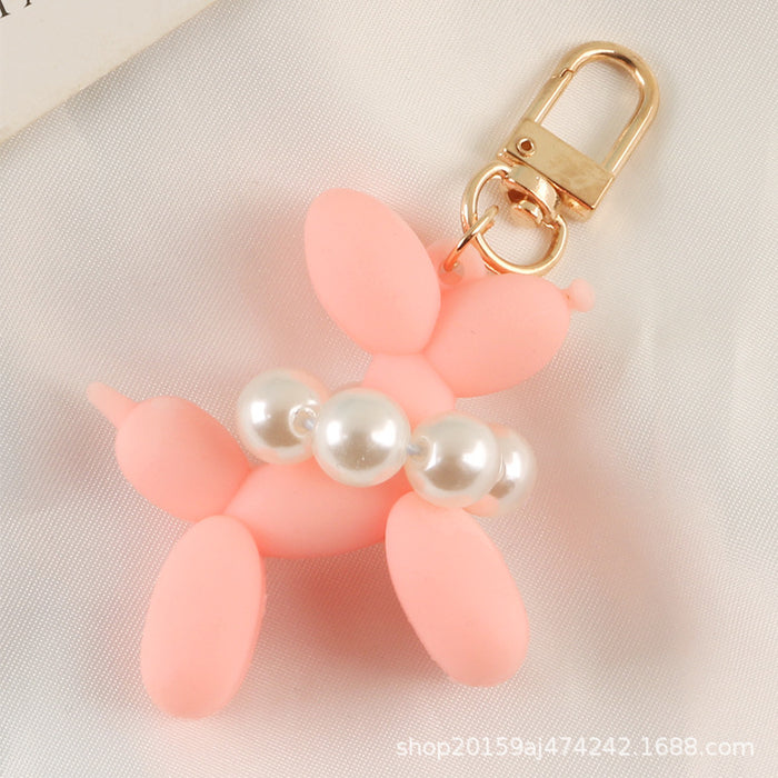 Wholesale   silicone pearl bubble dog car key chain pendant cartoon bag pendant  schoolbag decoration