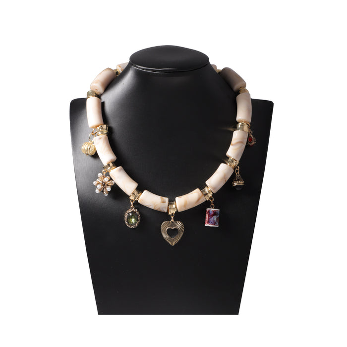 Wholesale alloy pendant resin bamboo necklace exaggerated niche all-match