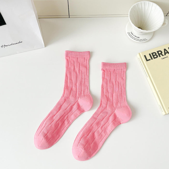 Wholesale Lightweight mesh tube socks, combed cotton antibacterial socks, stacked socks