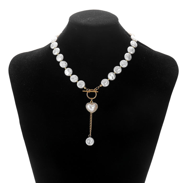Wholesale Jewelry Simple Baroque Imitation Pearl Necklace Necklace Heart