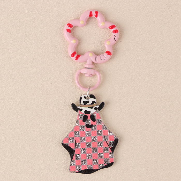 Wholesale Acrylic Fun Keychain  Series Cartoon Funny Pumpkin Ghost European and American Hanging Ornaments