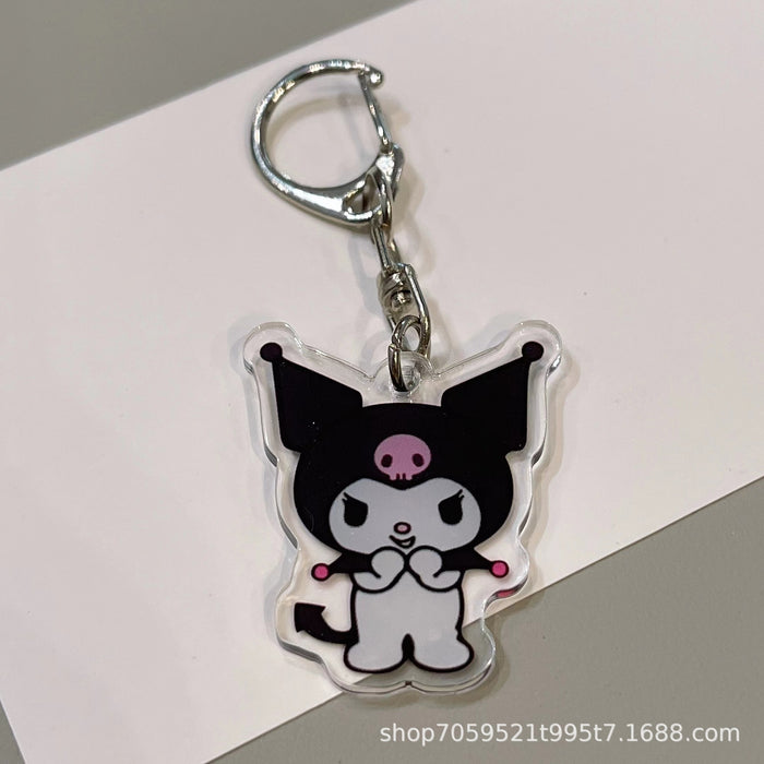 Wholesale Double-sided Keychain Cute Cartoon Book Bag Pendant Transparent Pendant Acrylic Keychain for Men and Women