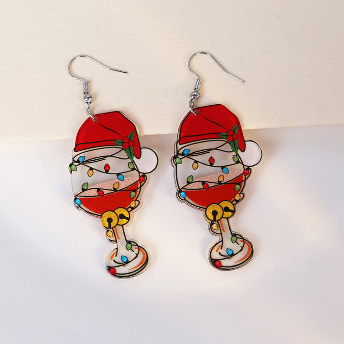 Wholesale  gloves snowman design acrylic earrings