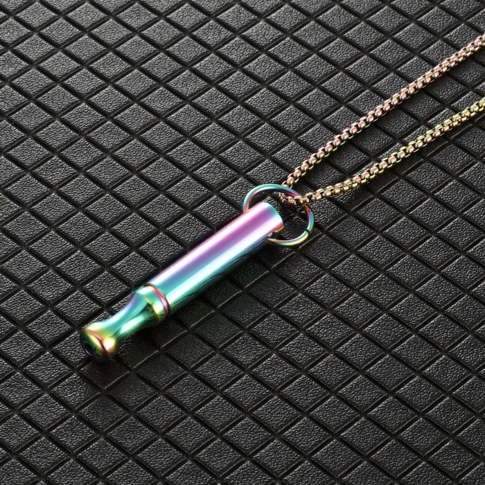 Wholesale Decompression pendant necklace meditation round tube whistle