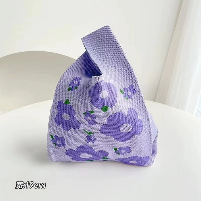 Wholesale New niche designer's flower themed knitted bag, handbag, handbag, and gift bag