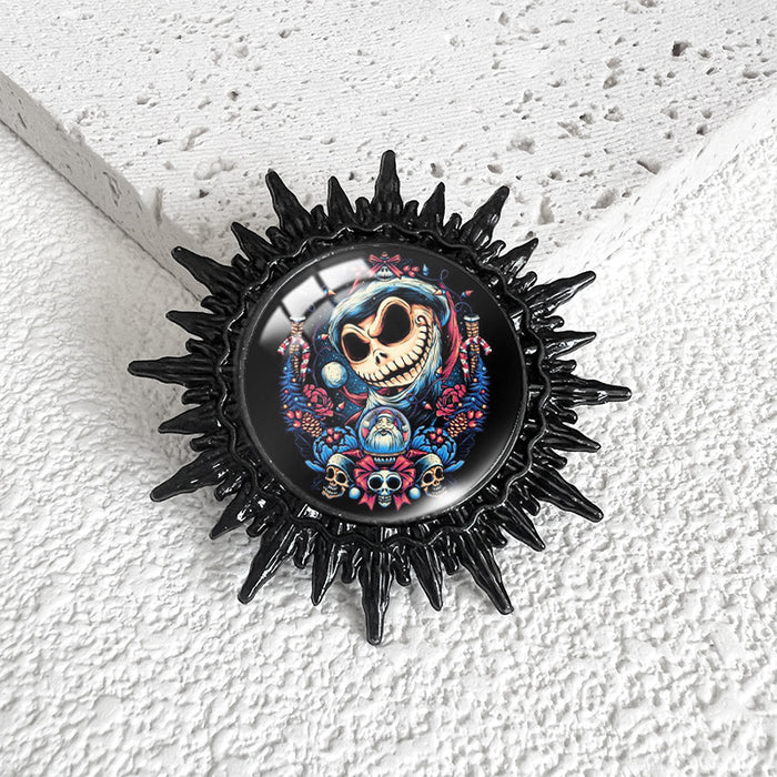 Wholesale  series Christmas night e swimming Black Time gem metal brooch  Black Devil badge