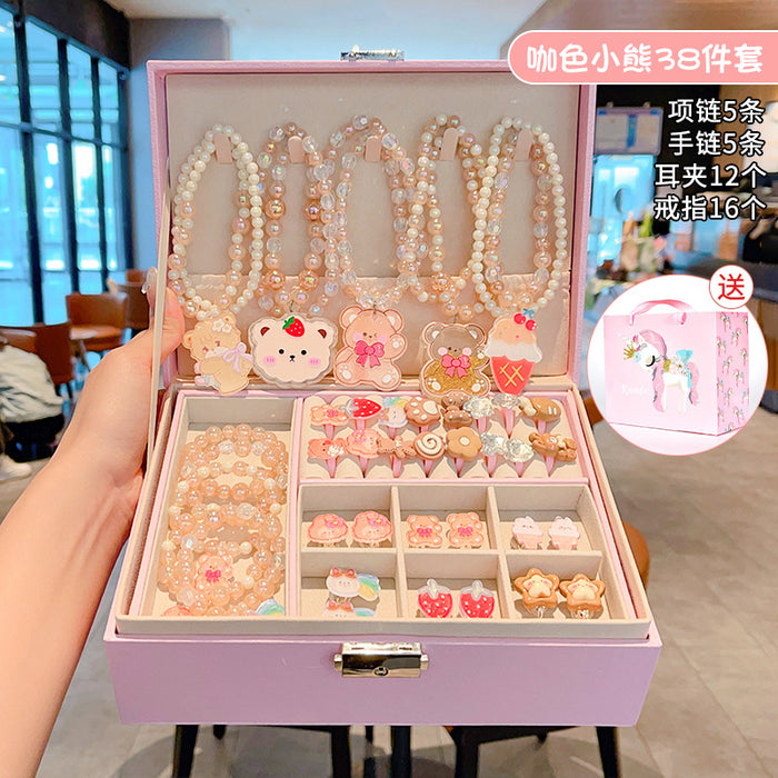Wholesale Children' s New Headwear Girl Birthday Gift Jewelry Box Princess Girl Hair Accessories Set Gift Box Baby Hair Clip