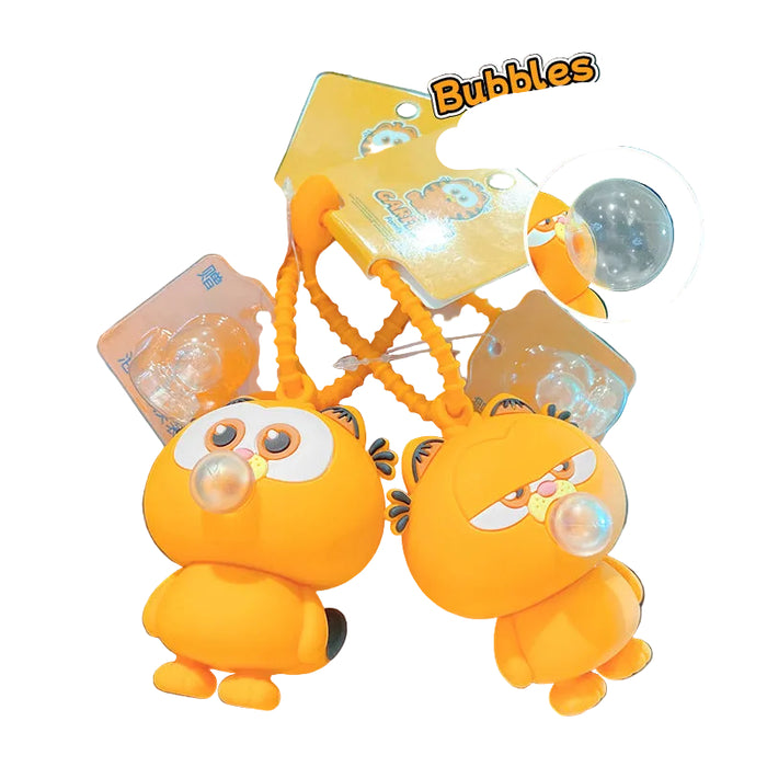 Wholesale Cute cartoon cat blowing bubbles silicone keychain