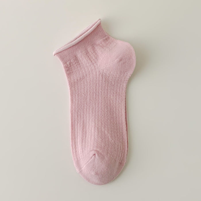 Wholesale Curled edge socks, simple socks, shallow mouth invisible cotton boat socks