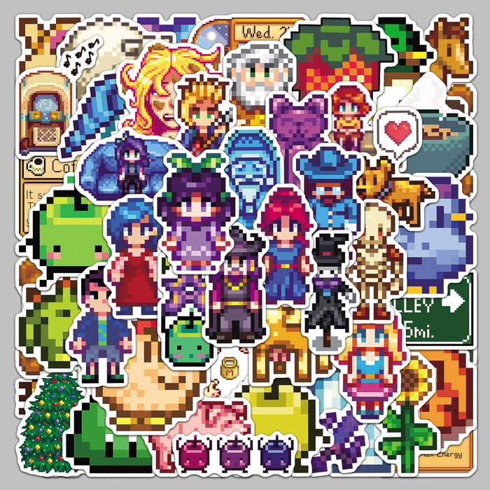 Wholesale 50pcs Pixel Game Cute Handbook Stationery Stickers