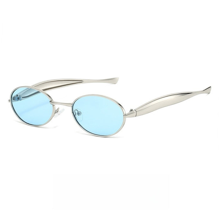 Wholesale Mirror legs, metal sun frame, oval shaped fashionable fashion show, UV resistant sunglasses