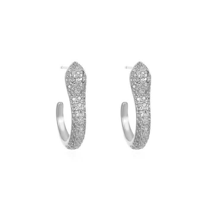 Wholesale Micro inlaid zircon snake-shaped earrings men's stainless steel anti-allergic high-grade accessories women's all-match personalized jewelry