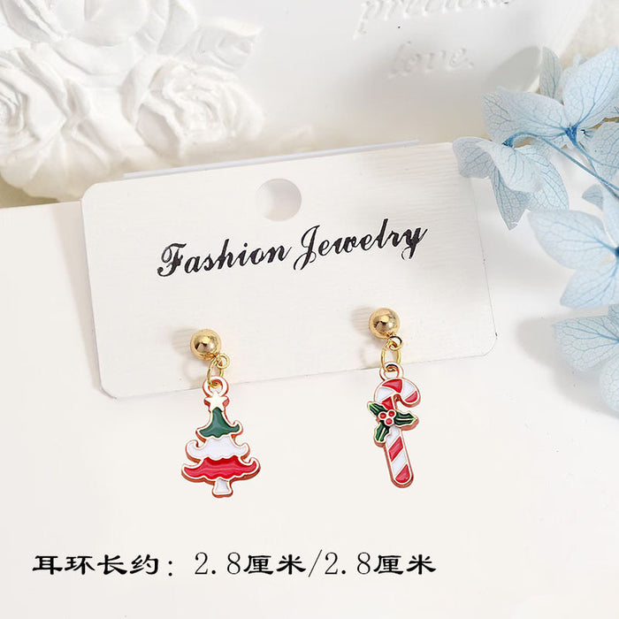 Wholesale Alloy Christmas Earrings Santa Reindeer Bell Pendant Boutique Resale MOQ≥2