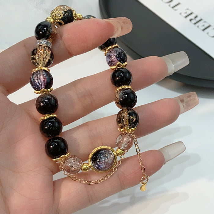 Wholesale New gradient bracelet, high-end glass bead bracelet, light luxury, exquisite and niche design, bead beads