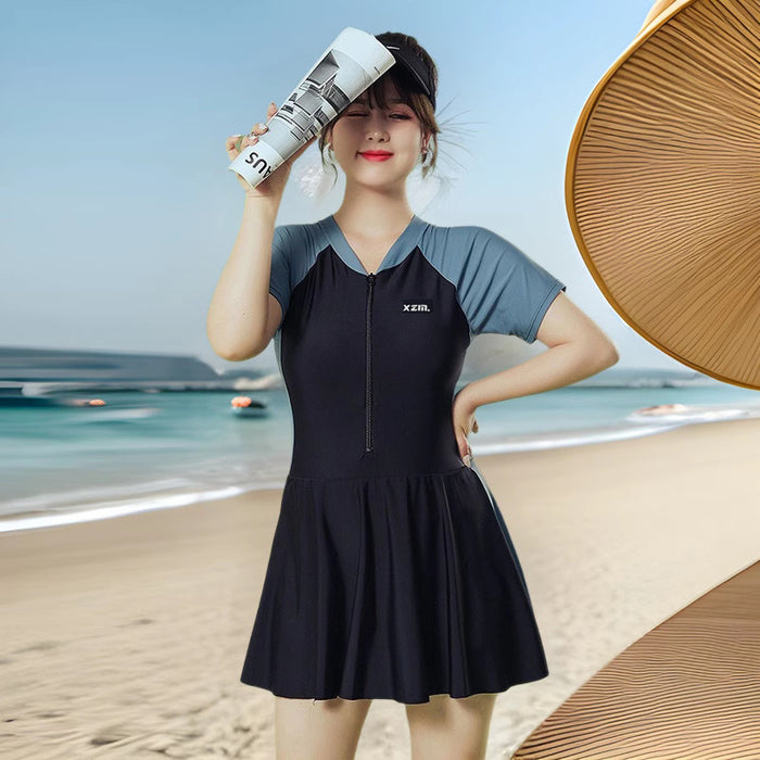 Wholesale New swimsuit one-piece conservative hot spring skirt style swimsuit